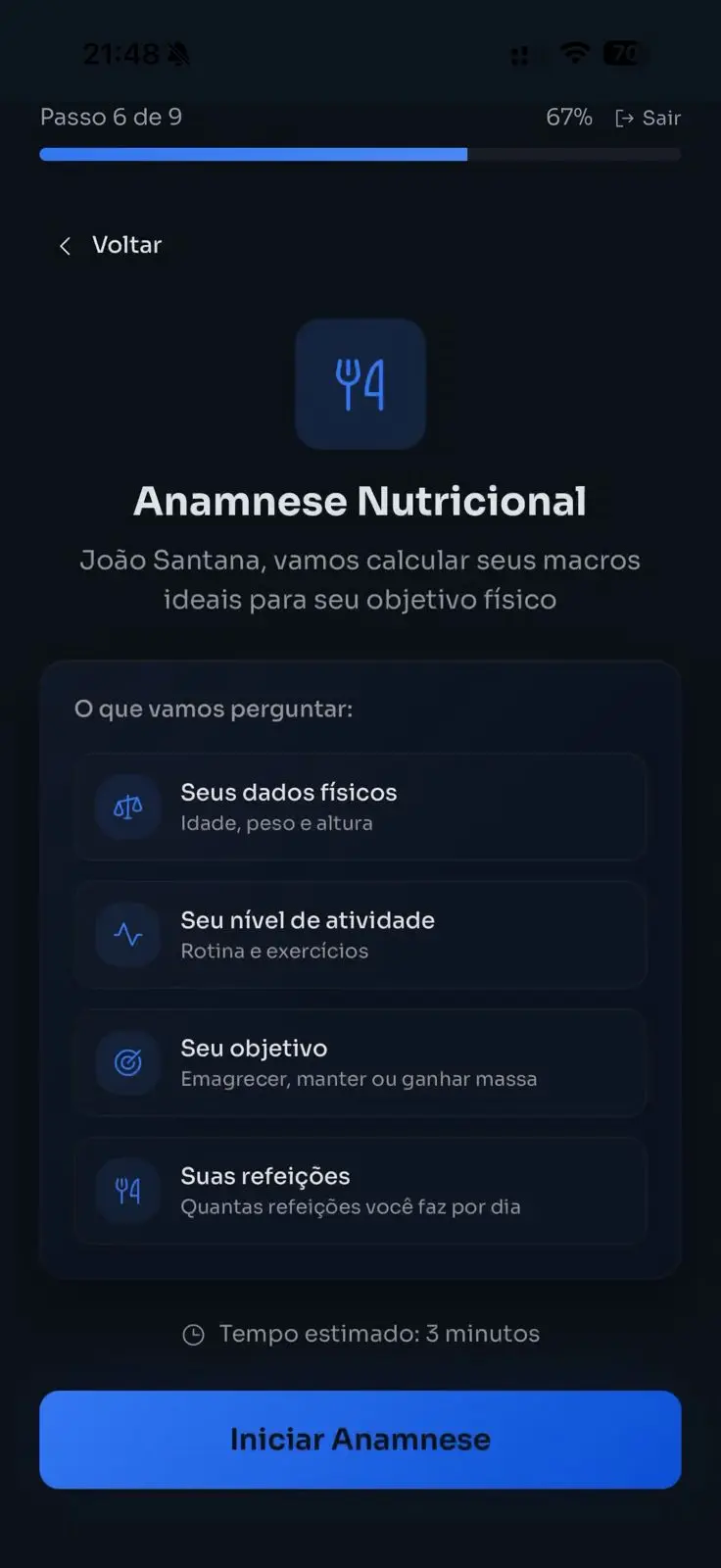 Avaliação nutricional completa
